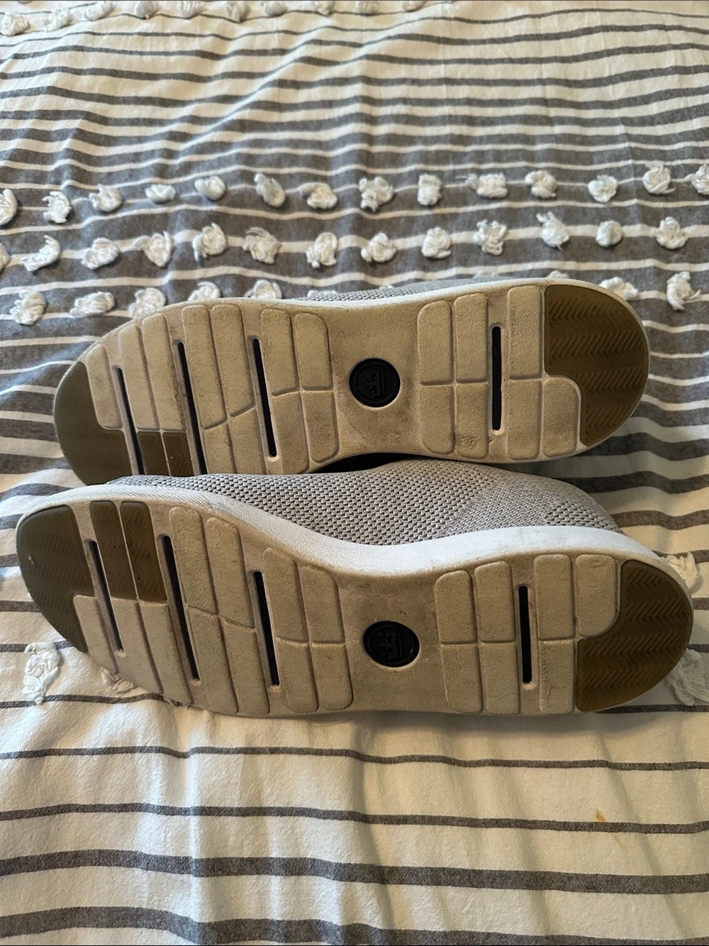 Peter Millar Light Gray Knit Lace-Up Sneakers